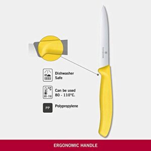 Victorinox 6.7736.L8 Swiss Classic Paring Knife for Cutting and Preparing Fruit and Vegetables Serrated Blade in Yellow 3.9 inches