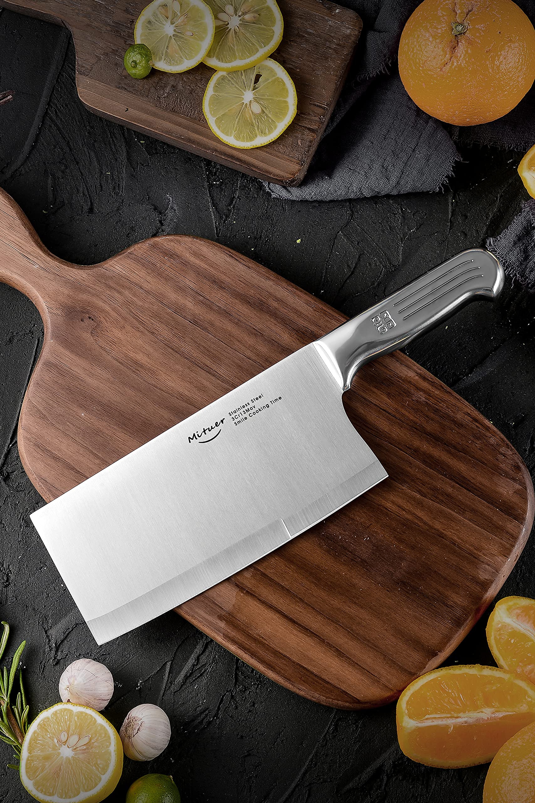 Mituer Meat Cleaver 7 inch Butcher Knife - Stainless Steel Chinese Chef Knife - Cleaver Knife for Restaurants and Home