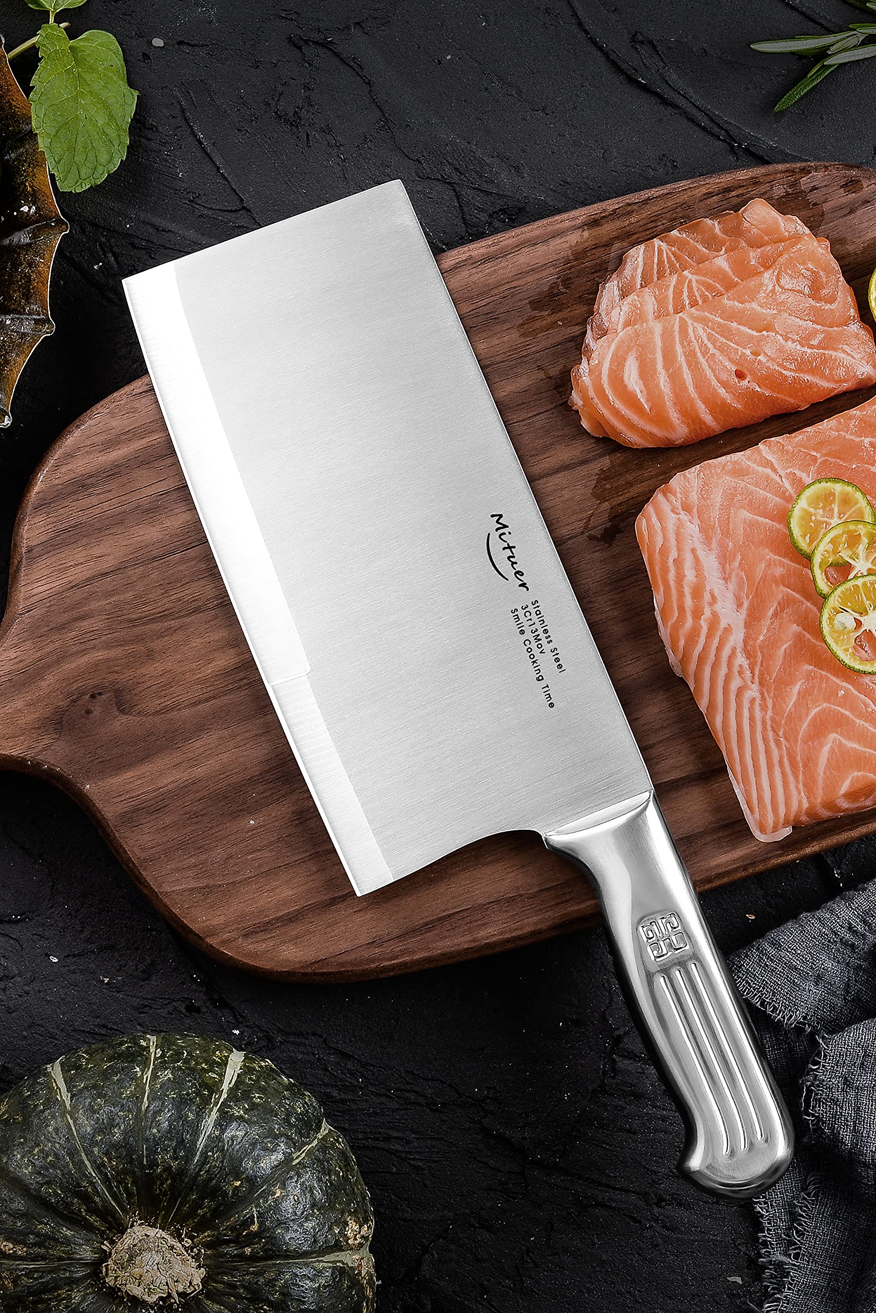 Mituer Meat Cleaver 7 inch Butcher Knife - Stainless Steel Chinese Chef Knife - Cleaver Knife for Restaurants and Home