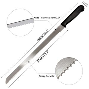 Kiss Core 18.1-inch Bread Knife for Homemade Bread, Long Serrated Bread Knife Stainless Steel Bread Cutter for Cakes, Sandwiches