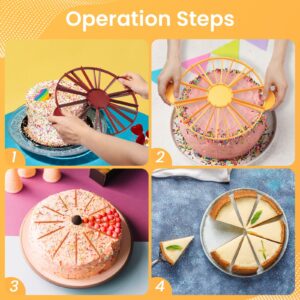 SDUSEIO Cake Portion Marker Cake Cutter Slicer Cheesecake Cutter for Even Slices,Round 10/12 Piece Double Sided Cake Portion Marker Cake Divider Baking Tool for 10 Inch Diameter,Coffee