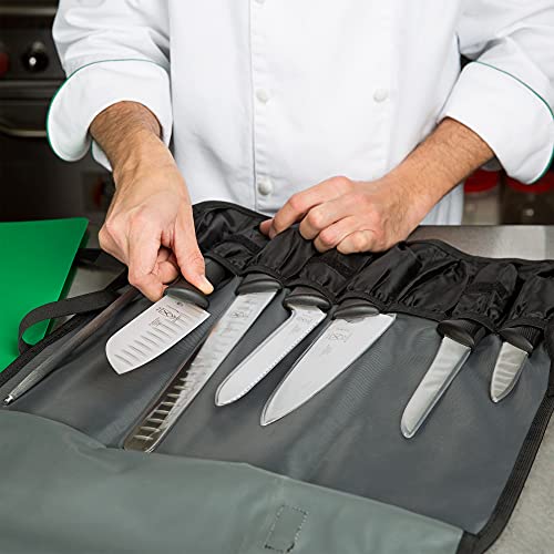 Mercer Culinary Millennia 8-Piece Knife Roll Set, Black Handles