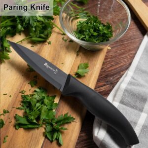 ROMANTICIST Kitchen Knife Set with Block - 8PCS High Carbon Stainless Steel with Chef Knife, Slicer Knife - Best Kitchen Knife Set Gift for Professional Chef Home Cooks