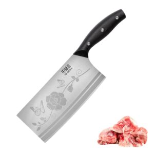meat cleaver knife 7.5 inch, ultra sharp chinese chef's knives, full-tang chopping knife, 30cr13 steel blade thickness 2.5 mm, tj sega series tc1705