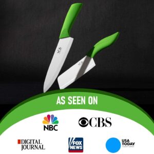 Vos Ceramic Paring Knife - Ceramic Knife 4 Inch Zirconia Blade With Sheath Cover - Handle Fruit and Vegetables Kitchen Knife (Green)