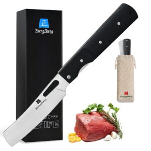 zhengsheng folding chef knife 4.8" sharp 440a stainless steel blade g10 handle pocket foldable kitchen knife utility knife for outdoor camping cooking