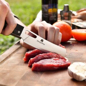 ZhengSheng Folding Chef Knife 4.8" Sharp 440A Stainless Steel Blade G10 Handle Pocket Foldable Kitchen Knife Utility Knife for Outdoor Camping Cooking