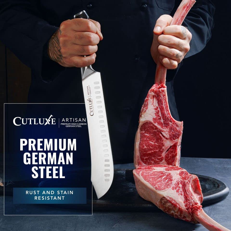 Cutluxe Butcher Knife - 10″ Bullnose Knife – Forged High Carbon German Steel – Full Tang & Razor Sharp – Ergonomic Handle Design – Artisan Series