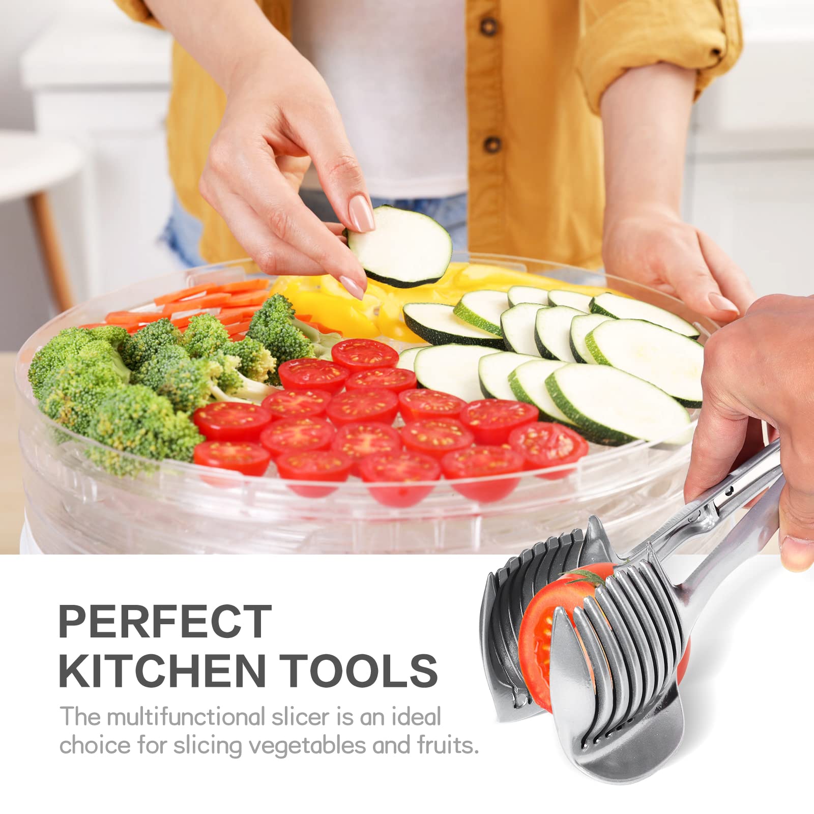 Tomato Slicer Lemon Cutter, Multipurpose Tools for Soft Skin Fruits And Vegetables, Home Made Food & Drinks Decoration