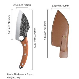 ZeroKnife Husk Chef Knife, Japanese Butcher Knife,Handmade Fishing Filet & Bait Knife, High Carbon Steel Japan knives Meat Cleaver for Kitchen Cooking, Hunting, Camping