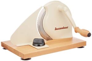 zassenhaus classic manual bread slicer, 11.75-inch by 8-inch, cream, (72082)