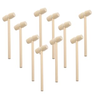 toymis 10pcs wooden crab mallets seafood shellfish hammers dessert making mallet for cracking chocolate seafood shell, small wooden mallets