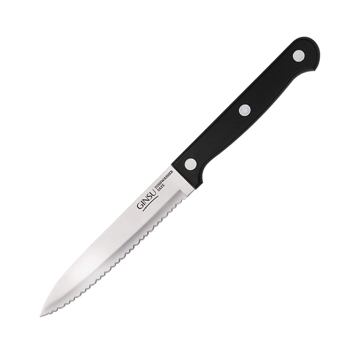 GINSU Kiso 4.5" Utility Knife, Black - Dishwasher Safe and Always Sharp