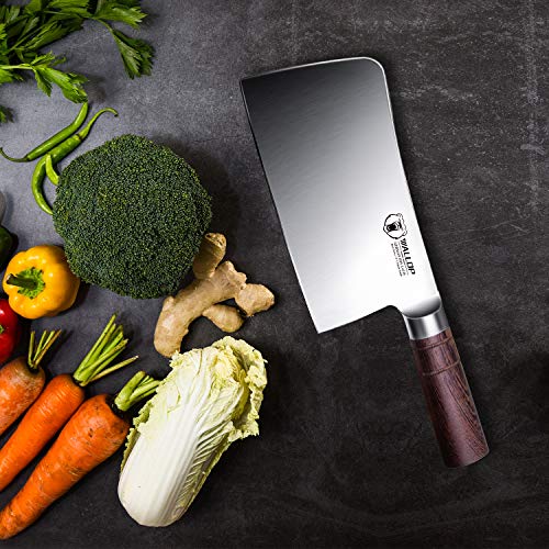 WALLOP Bone Chopper - 7.5 inch Meat Cleaver Knife Bone Chopping Knife Chinese Chef Knife Butcher Knife, German Stainless Steel Ergonomic Wenge Wood Handle for Home Kitchen or Restaurant