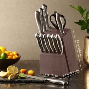 Chicago Cutlery Insignia (13-PC) Kitchen Knife Block Set With Wooden Block, Contoured Handles and Sharp Stainless Steel Professional Chef Knife Set & Scissors