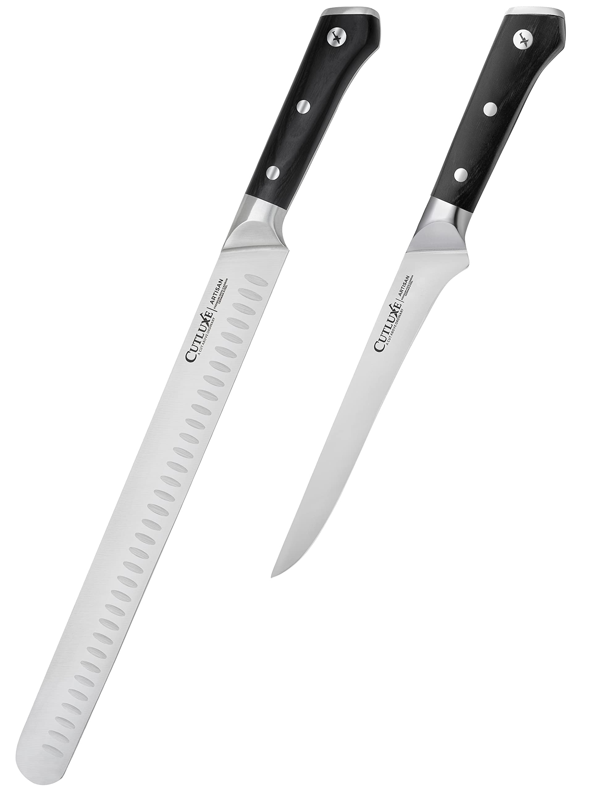 Cutluxe Slicing & Boning Knife Set – Forged High Carbon German Steel – Full Tang & Razor Sharp – Ergonomic Handle Design – Artisan Series