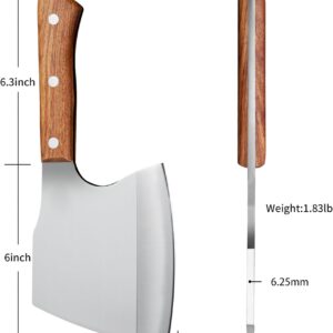 ohmonlyhoo 2024 New Meat Cleaver, Ultra Sharp Heavy Duty Bone Chopper Knife with Wood Handle For Meat, Vegetable and Bone Cutting with High Carbon Stainless Steel Bone Cutting Knife Bone Breaker