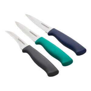 Farberware Stainless Steel Chef Knife Set, 3-Piece, Blue