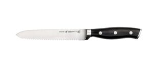 henckels forged accent razor-sharp 5-inch serrated utility knife, tomato knife, german engineered informed by 100+ years of mastery,black