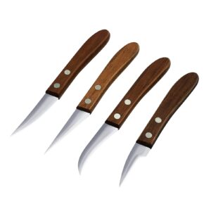 htiam 4 pieces kitchen vegetable diy carving knives professional chef knife sharp well food fruit paring knife