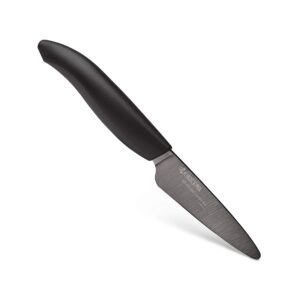 kyocera advanced ceramic revolution series 3-inch paring knife, black blade