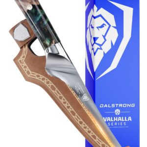 Dalstrong Fillet Knife - 7 inch Flexible Blade - Valhalla Series - Celestial Resin & Wood Handle - Fish Meat Cutting, Carving, Bone, Trimming, Deboning - Leather Sheath Included