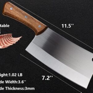 ZENG JIA DAO Meat Cleaver - 7'' Heavy Duty Butcher Knife Meat Chopper Bone Cutting Knife - High Carbon German Stainless Steel - Pearwood Handle for Home Kitchen and Restaurant 2023 Gifts