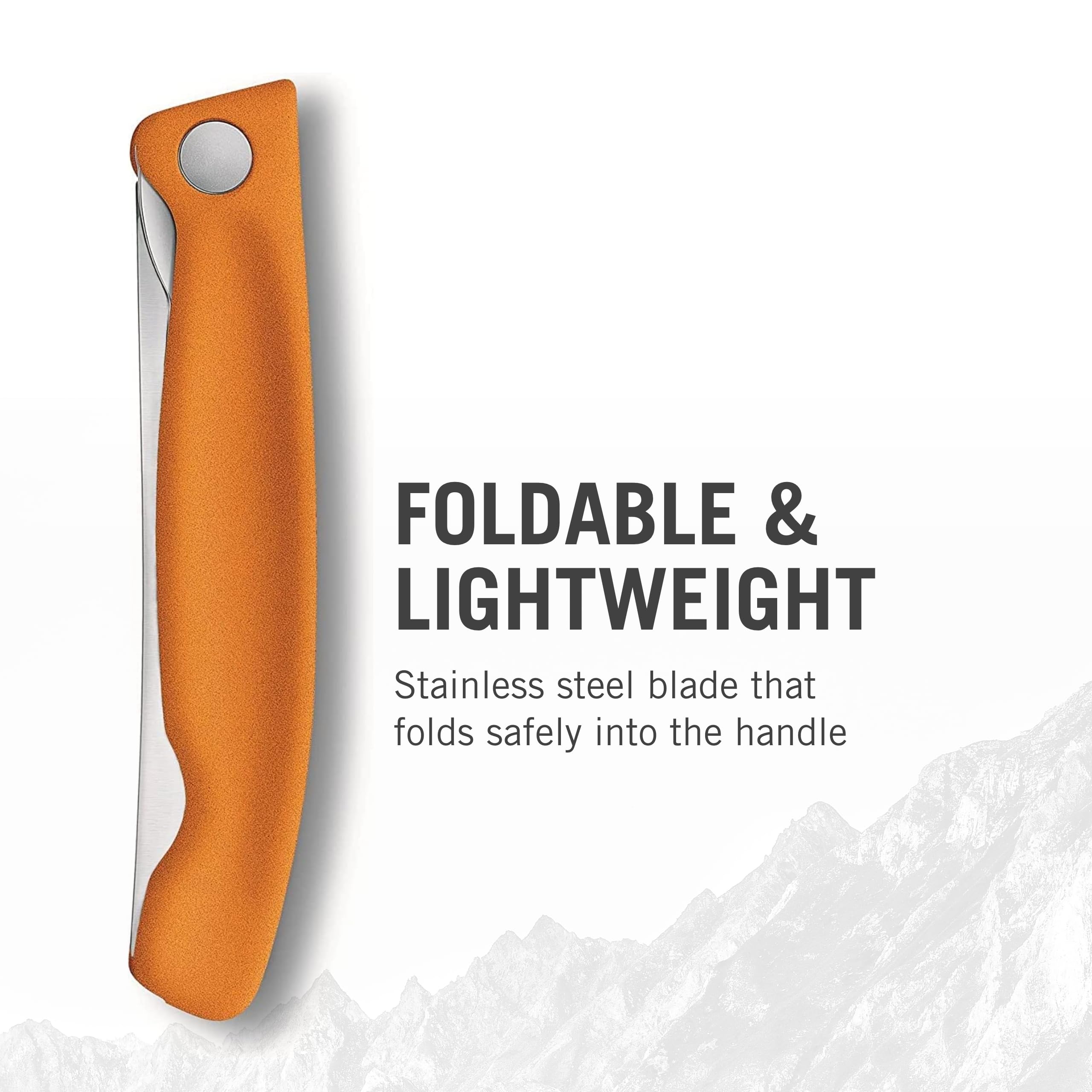 Victorinox Swiss Classic Foldable Paring Knife, Wavy Edge Orange 4.3 in