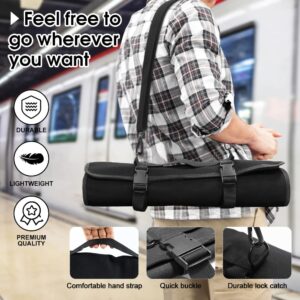 Chef Knife Bag With 24 Slots Cutlery Knives Holders Protectors,Kitchen Travel Cooking Tools, Portable Canvas Knife Roll Storage Bag Chef Case for Camping or Working with An Adjustable Shoulder Strap