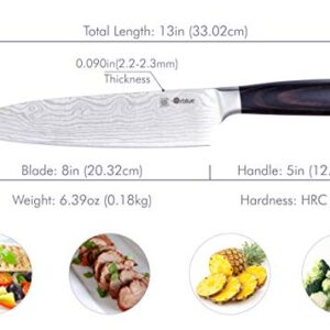 Orblue Chef Knife, 8-Inch High Carbon German Stainless Steel Kitchen Chef's Knife for Cutting, Chopping, Dicing, Slicing & Mincing – Professional Cooking Knife with Ergonomic Handle & Sharp Blade