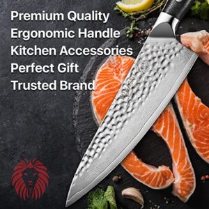 YOKASHI Japanese Knife - Damascus Chef Knife 8-inch - Superior Edge Retention for Precise Chopping, Slicing & Dicing for Professional Chefs and Home Cooks in the Kitchen - Durable Steel