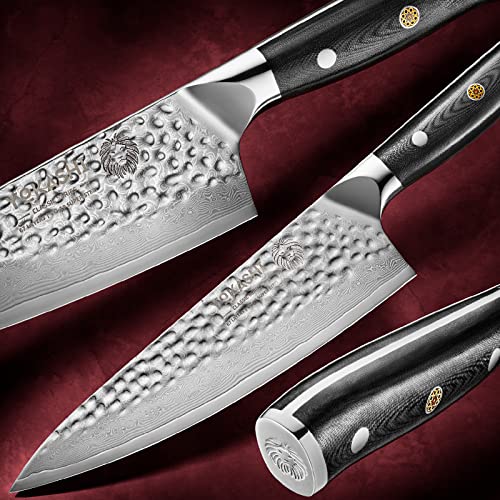 YOKASHI Japanese Knife - Damascus Chef Knife 8-inch - Superior Edge Retention for Precise Chopping, Slicing & Dicing for Professional Chefs and Home Cooks in the Kitchen - Durable Steel