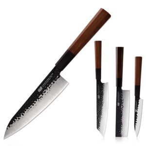 findking 5 inch utility knife 7 inch nakiri knife 8 inch chef knife 9 inch kiritsuke knife dynasty series-3 layer 9cr18mov clad steel w/octagon handle gyuto knife