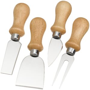 prodyne polished wood cheese knives, set of 4
