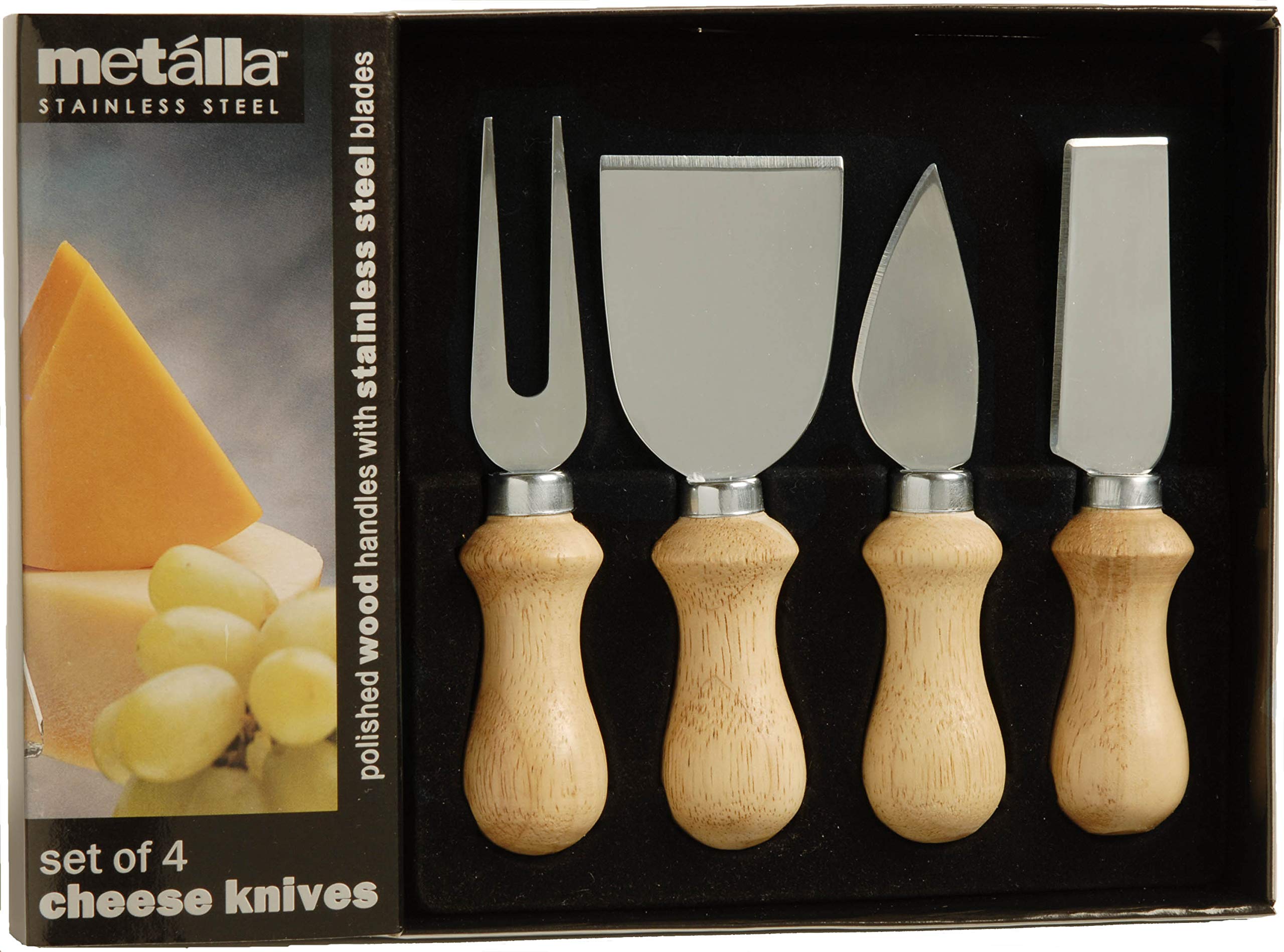 Prodyne Polished Wood Cheese Knives, Set of 4