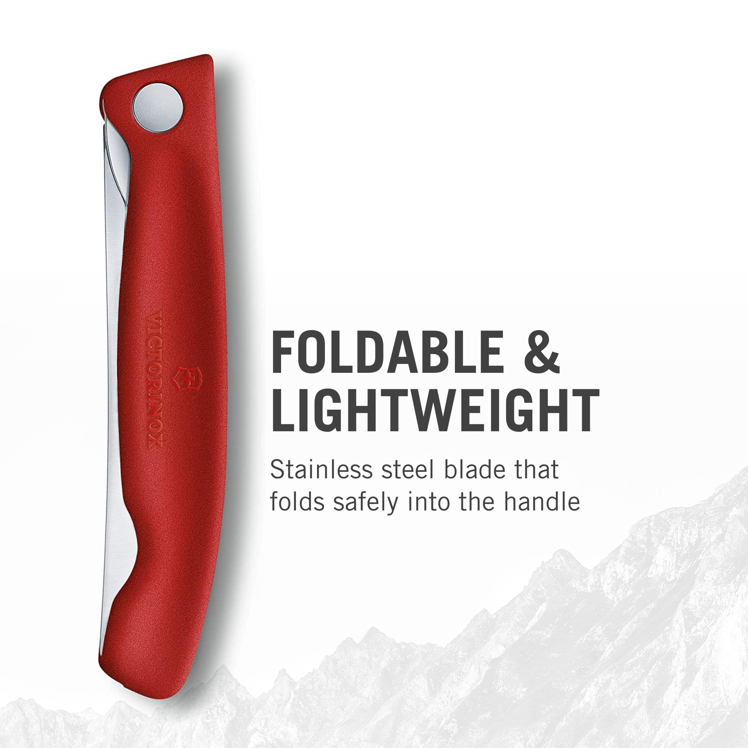 Victorinox Swiss Classic Foldable Paring Knife, Straight Edge Red 4.3 in