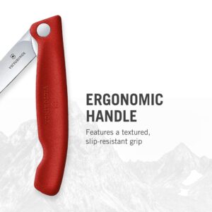 Victorinox Swiss Classic Foldable Paring Knife, Straight Edge Red 4.3 in