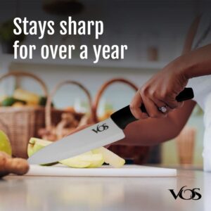 Vos Ceramic Knife Set, Ceramic Knives Set For Kitchen, Ceramic Kitchen Knives With Peeler, Ceramic Paring Knife 4", 5", 6", 7", 8" Inch Black