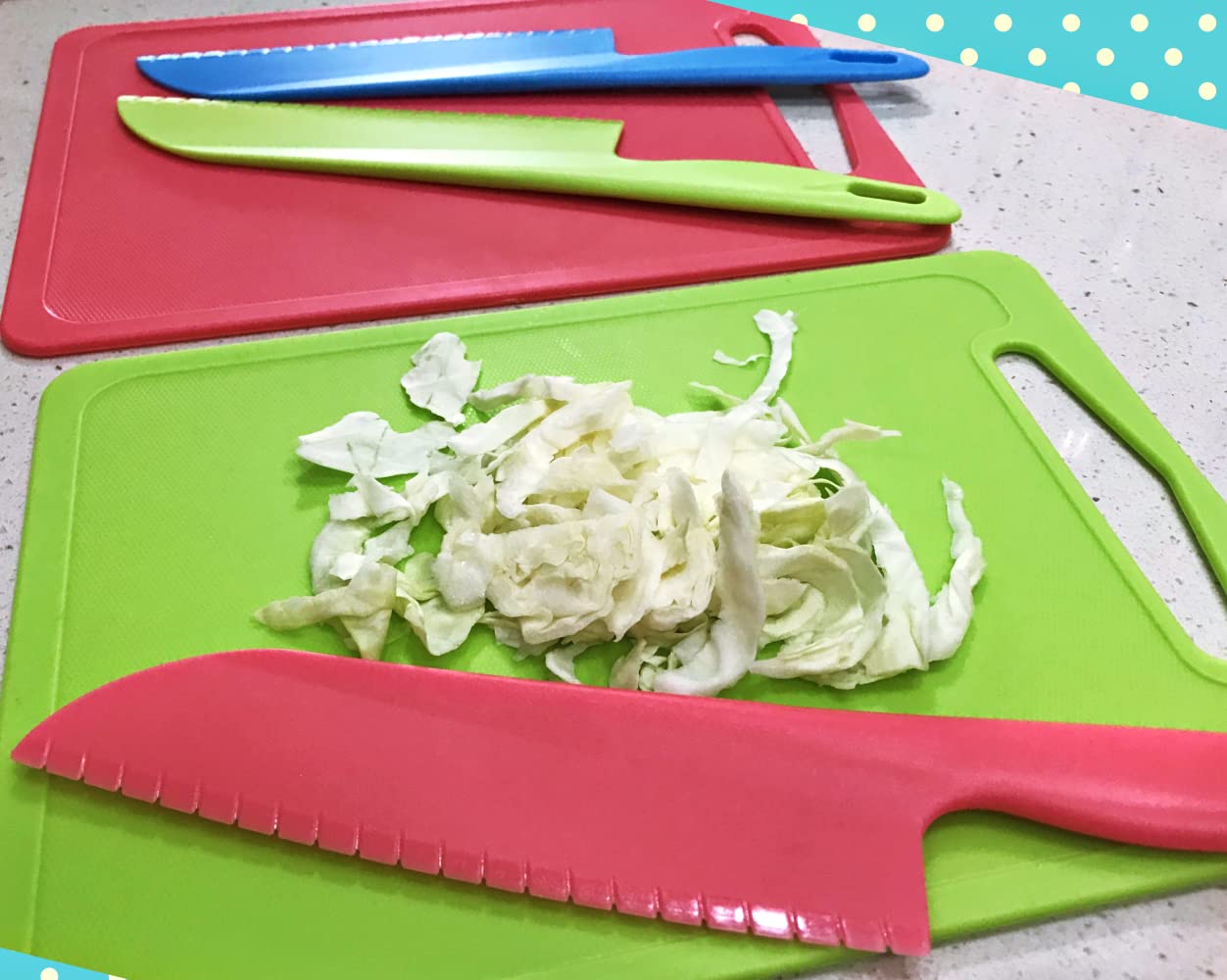 jawbush 11" Professional Salad & Bread Knife, Plastic Lettuce Knife for Veggies, Fruit, Cake, Salad, Serrated Chef Knife for Cooking and Cutting - Safe Nylon Knife for Nonstick Pans, Pink