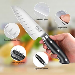 KINGOD 4PCS Japanese Chef Knife Set, Ultra Sharp Kitchen Knives Boxed Set, 7CR17MOV High Carbon German Stainless Steel with Ergonomic Handle, Professional Multipurpose Cooking Knife Set