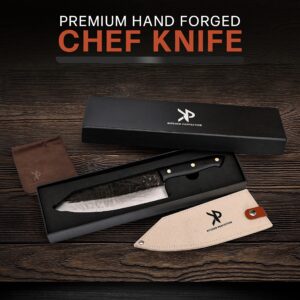 Kitchen perfection Handmade Chefs Knife - Extremely Sharp Kitchen Knife 8 Inch Professional Culinary Knife -Hand Sharpen Chopping Knife Meat Knife Kitchen For Men - High Carbon Steel w/Canvas Sheath