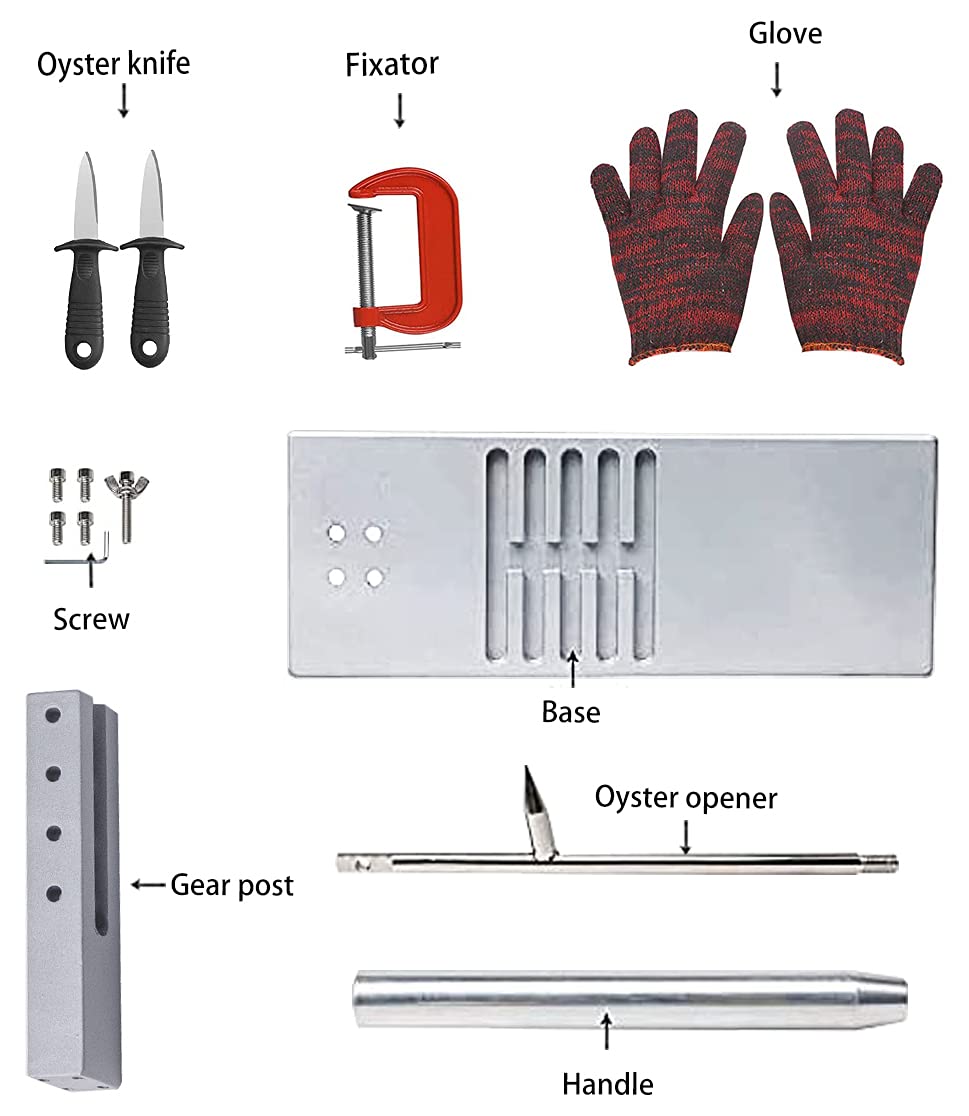 BIUWING Oyster Shucker Machine, Oyster Clam Opener Tool Set, Oyster Opener Machine (Upgraded)