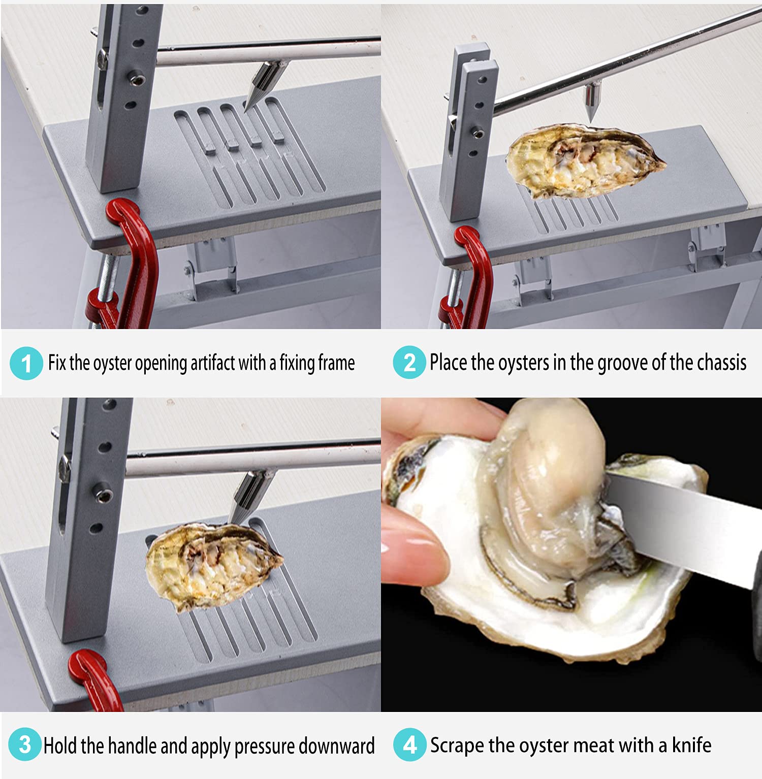 BIUWING Oyster Shucker Machine, Oyster Clam Opener Tool Set, Oyster Opener Machine (Upgraded)