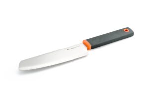 gsi outdoors santoku 6" chef knife, compact stainless steel knife with protective sheath for camping, picnics & bbqs