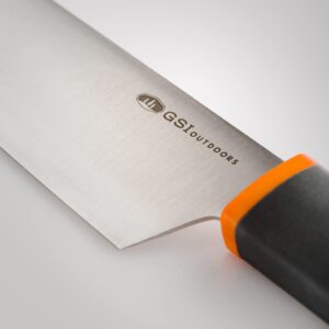 GSI Outdoors Santoku 6" Chef Knife, Compact Stainless Steel Knife with Protective Sheath for Camping, Picnics & BBQs