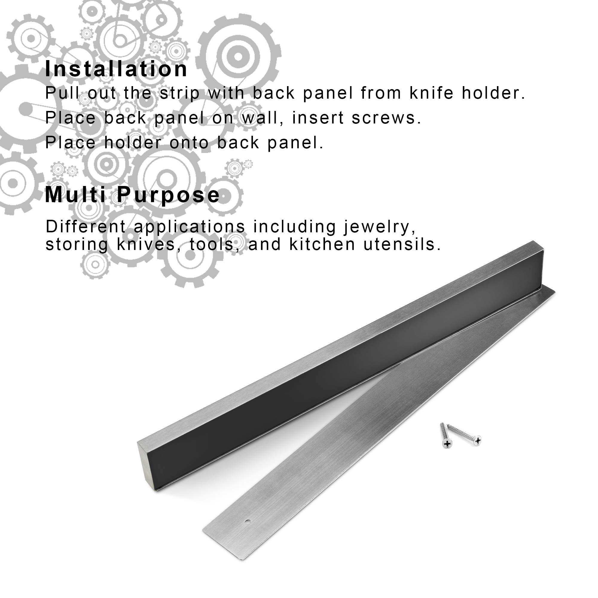 Powerful 18" Stainless Steel Knife Magnet, Magnetic Knife Holder Bar Rack Strip