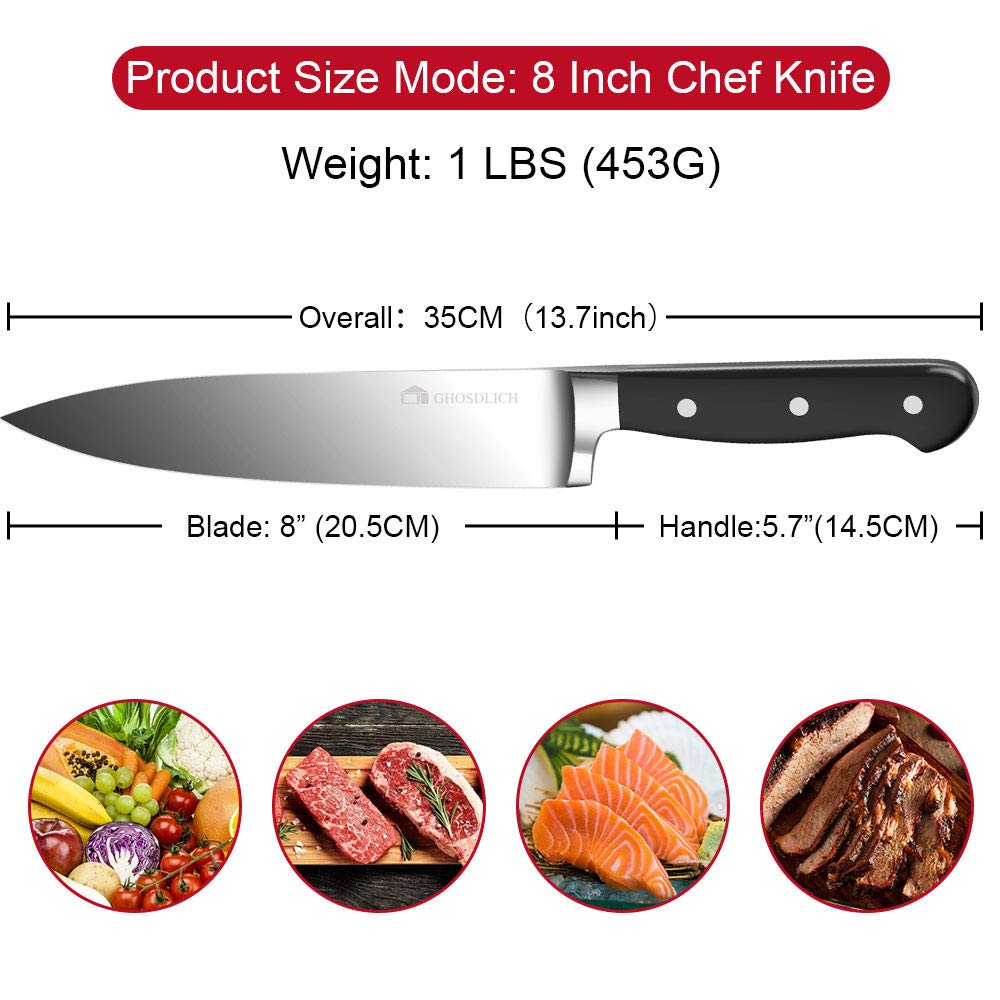 GHOSDLICH 3.5 Inch Paring Knife Peeling Knife Sharp Fruit Cutting Knife Small knife German Stainless Steel X50Cr15Mov