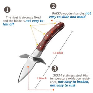 SPEENSUN Oyster Knife, Oyster Shucking Kit, Oyster Shucking Knife With Comfort Wood-handle, Sturdy And Sharpness Oyster Knives, Oyster Shucker With 5 leve Protection Cut-resistant Glove(M)