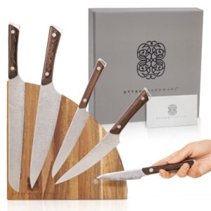 elegant ottava magnetic knife block attaches 10 knives - sanitary magnetic knife holders - magnetic knife holder gift - magnetic knife blocks elevate kitchen space