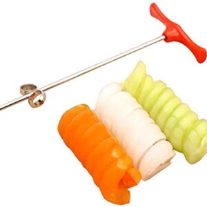 Aichoic Fruit Spiral Knife Spiral Knife Vegetable Coiler Scroller Stainless Steel Magic Scroller Creative Model Cucumber knife Fruit and Vegetable Spiral Twist